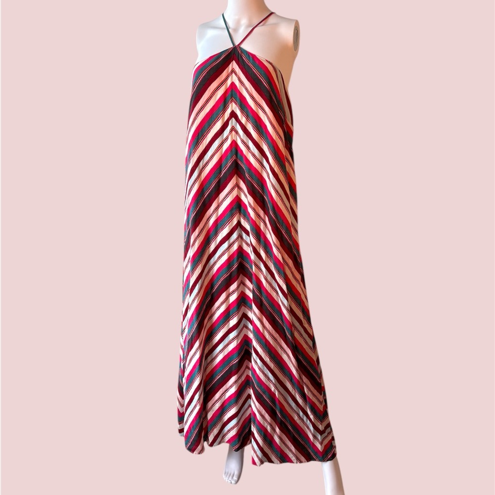Loft multicolor Chevron Striped Maxi Dress Size Small